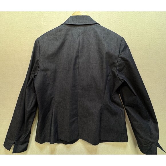 Talbots Womens Preppy Blazer Coat Stretch Size 14 Navy Long Sleeve Classic - Picture 2 of 14